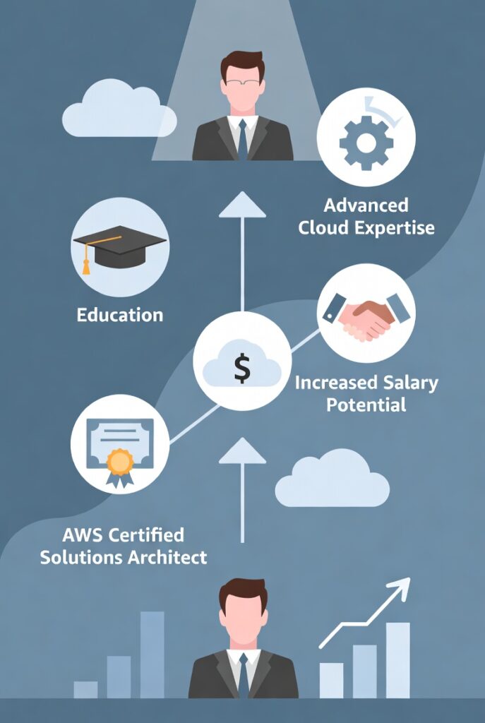 AWS certified professional career growth and salary potential visualization