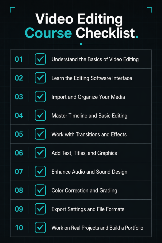 Checklist for evaluating which online video editing program to purchase