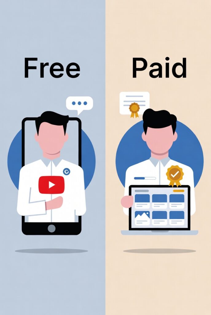 Comparing free photography classes and paid photography courses for beginners