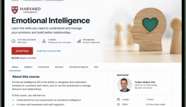 HarvardX emotional intelligence course on edX platform for online learners Image