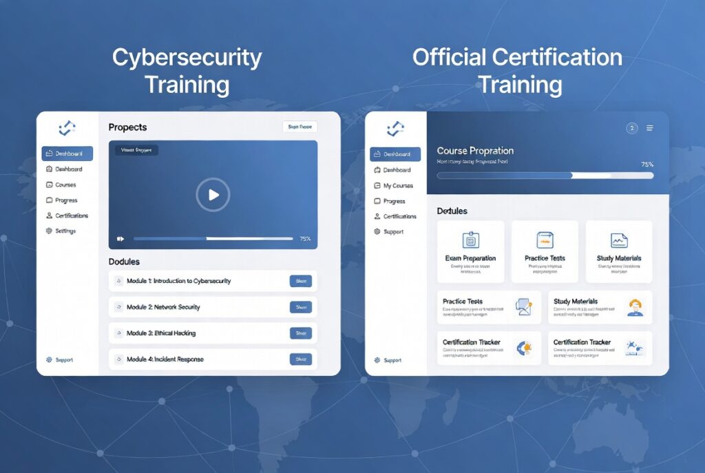 Security+ online training websites Professor Messer and CompTIA CertMaster