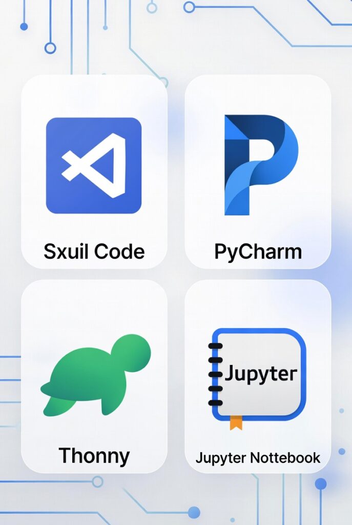 best Python IDE tools for beginners VS Code PyCharm Jupyter Notebook