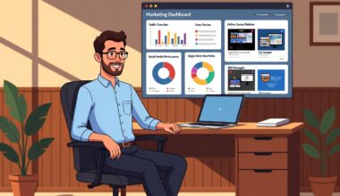 business owner learning digital marketing courses online on laptop