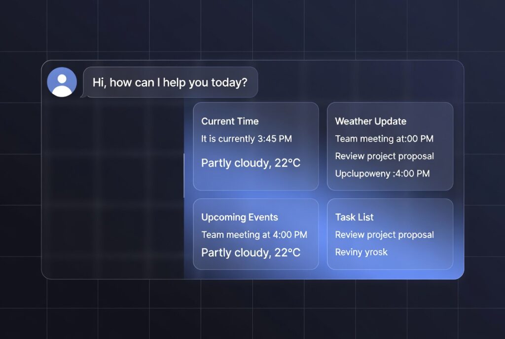 AI chatbot interface showing a user typing a prompt and receiving a detailed AI response