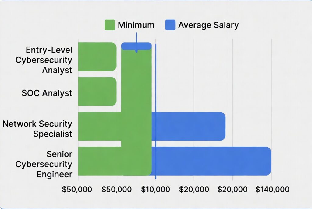 cybersecurity professional salary ranges Security+ certified roles