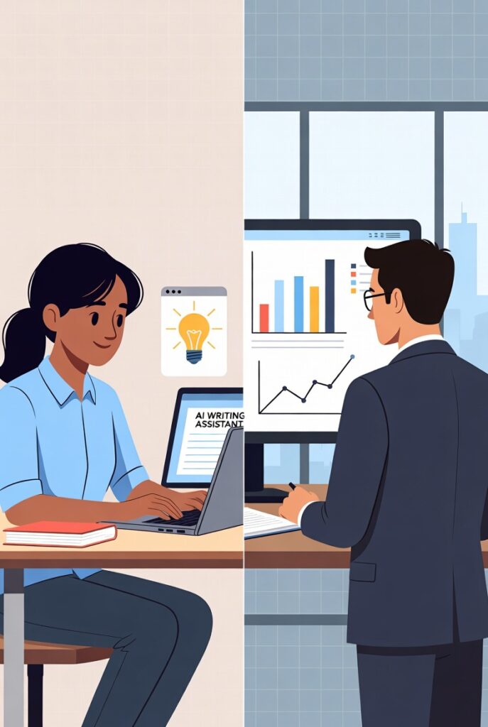 student and professional using free AI tools on laptop in 2026