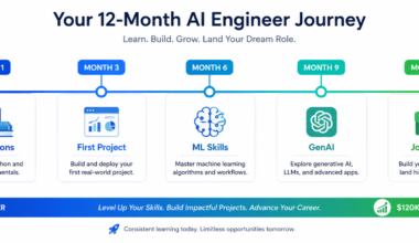 How to become AI engineer — 12-month career growth timeline from beginner to job-ready