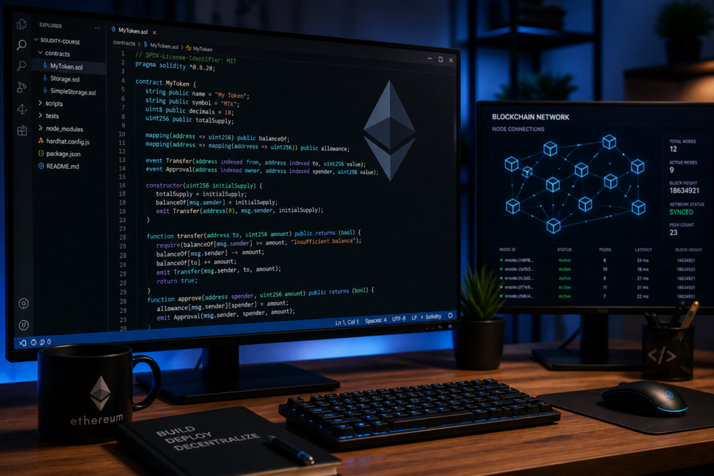 blockchain development course tools ethereum solidity