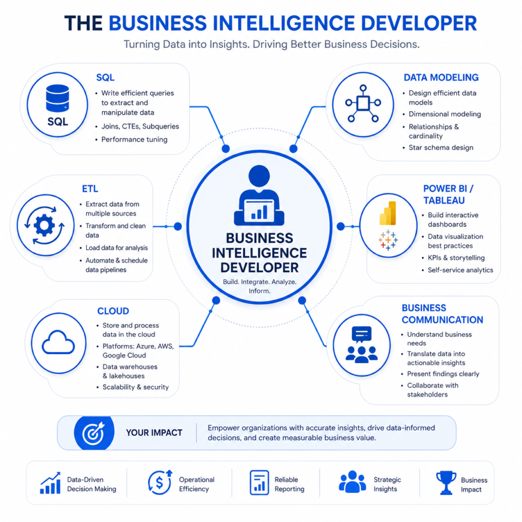 business intelligence developer role overview diagram 2026