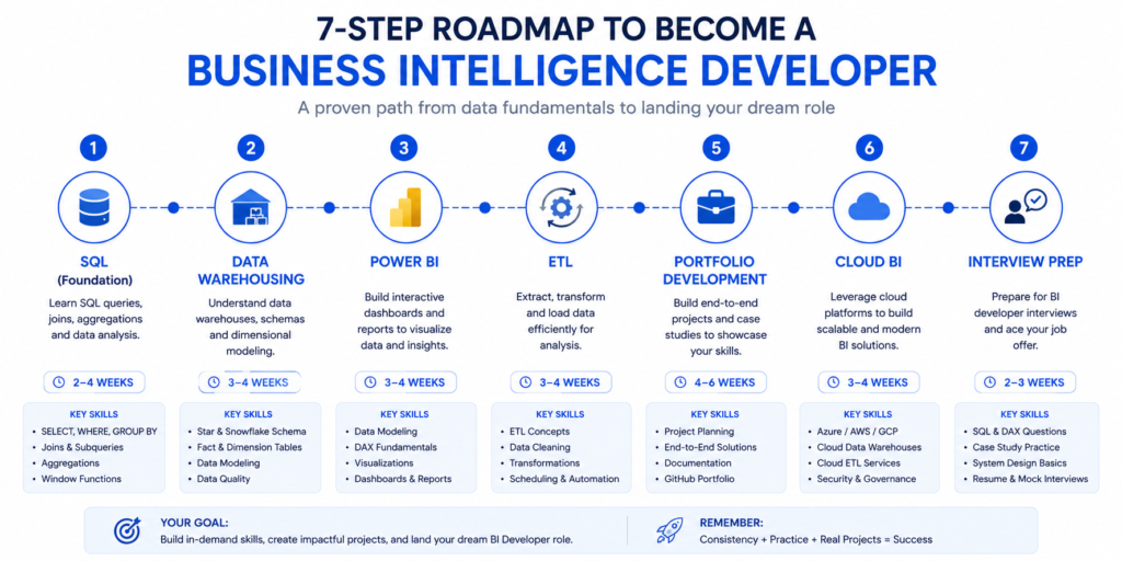 business intelligence developer step by step roadmap 2026