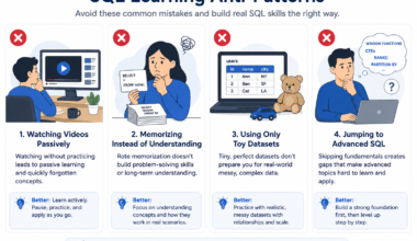 common mistakes when following an sql roadmap for beginners
