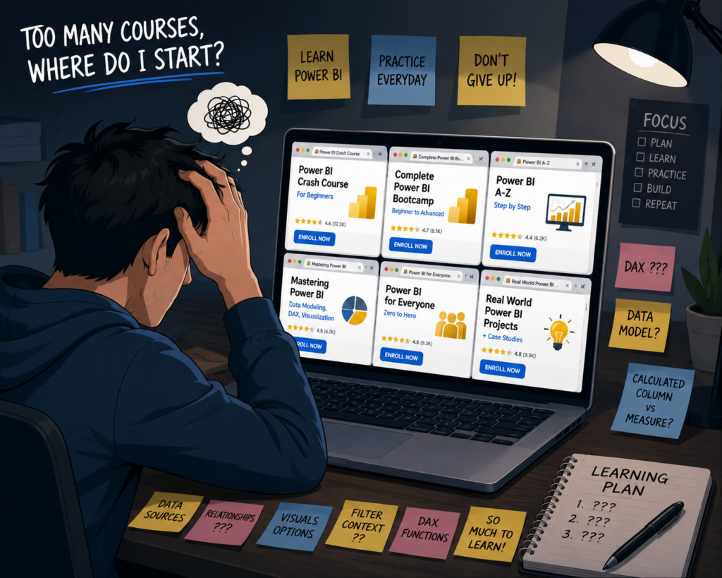 power bi courses for beginners common mistakes and challenges