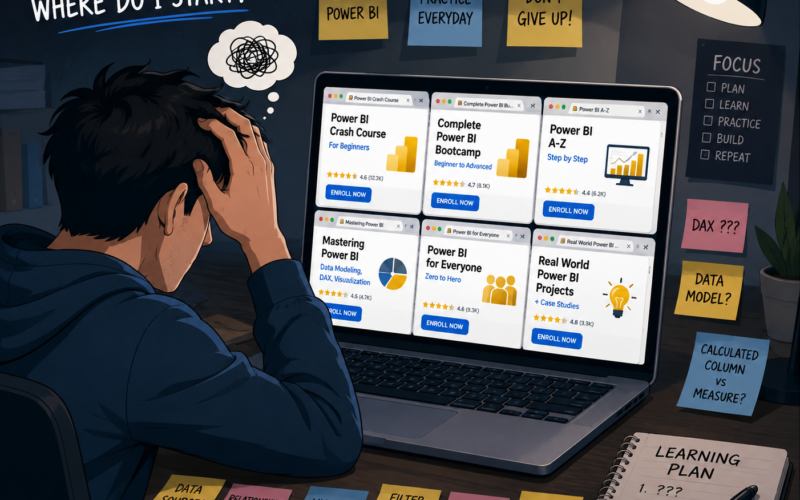 power bi courses for beginners common mistakes and challenges