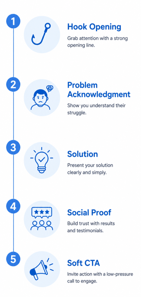 upwork job proposal sample 5-part framework showing hook problem solution proof CTA